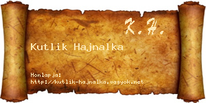 Kutlik Hajnalka névjegykártya